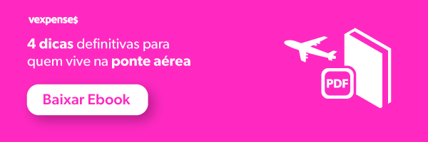 Banner oferecendo o download gratuito do eBook 4 dicas definitivas para quem vive na ponte aérea, ilustrado com a imagem de um avião e um livro, e um botão clicável com os dizeres Baixar Ebook